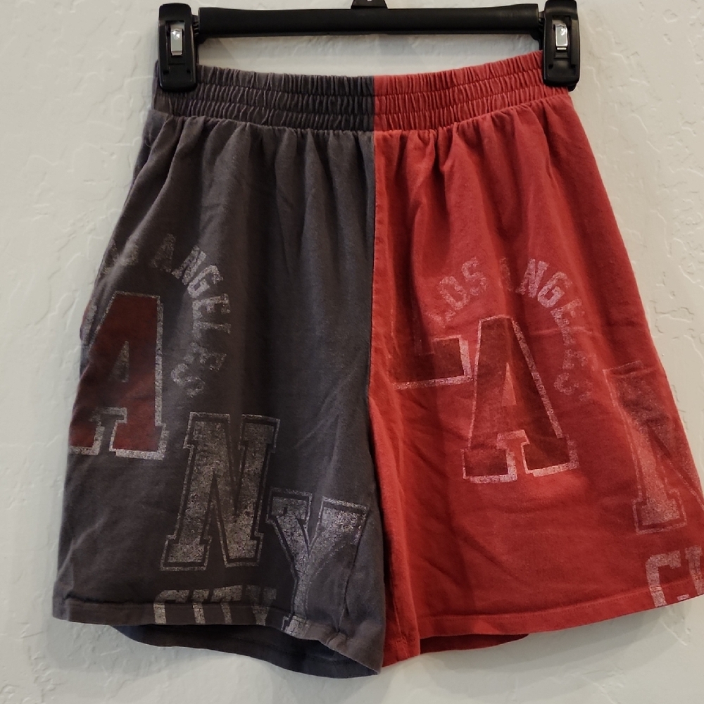 Forever 21 Red and Gray Graphic Men's Athletic Shorts